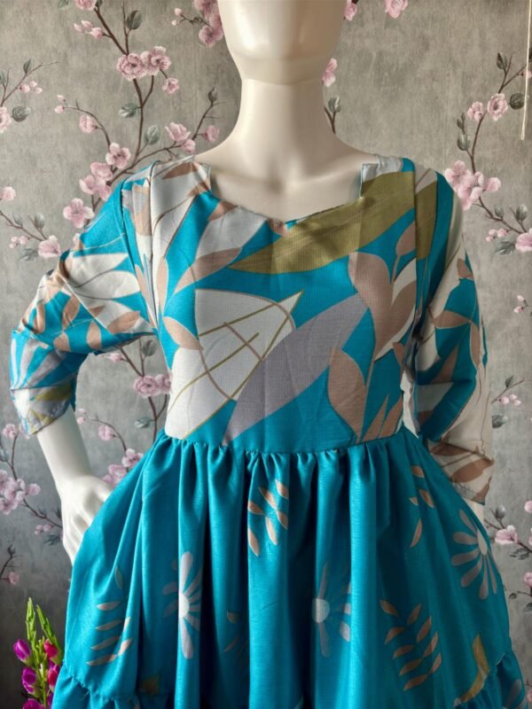 Delta Crepe Blue Maxi Printed