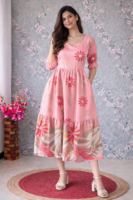 Delta Crepe Pink Maxi Printed